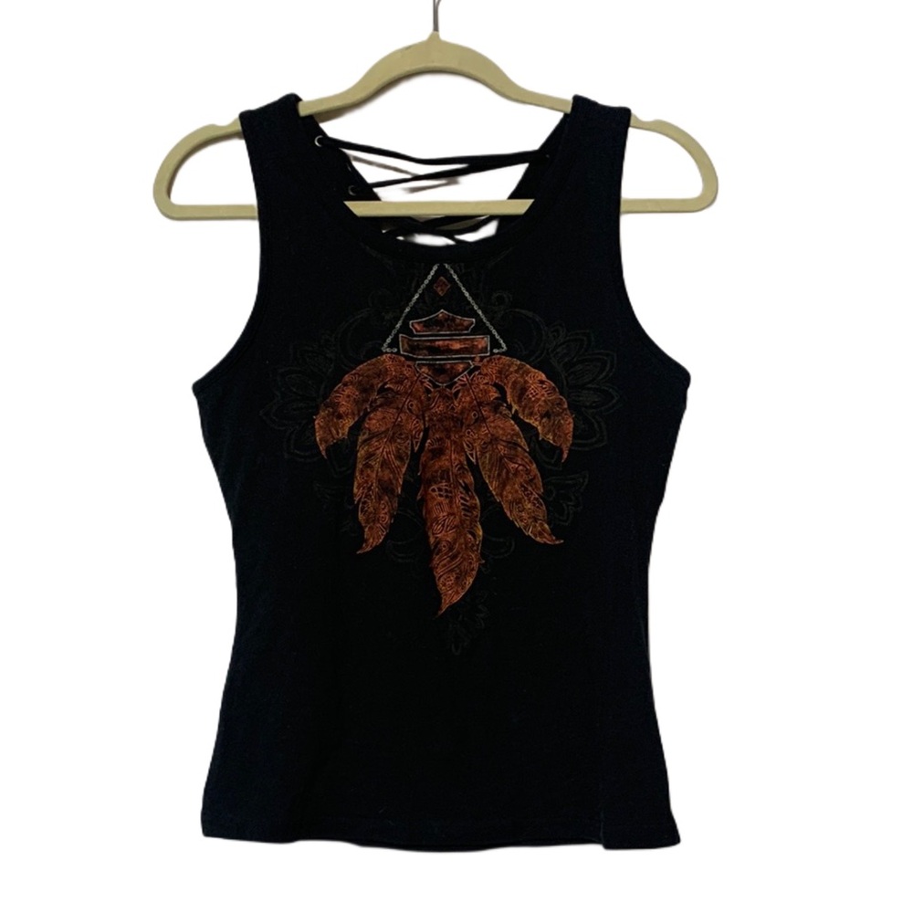 Harley-Davidson Black Tank Top with Brown Graphic